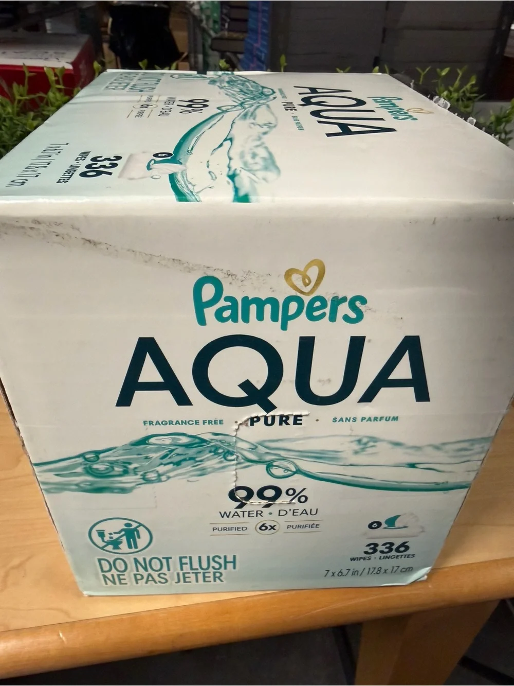 Pampers Aqua Pure Baby Wipes (6 Pack) - NEW